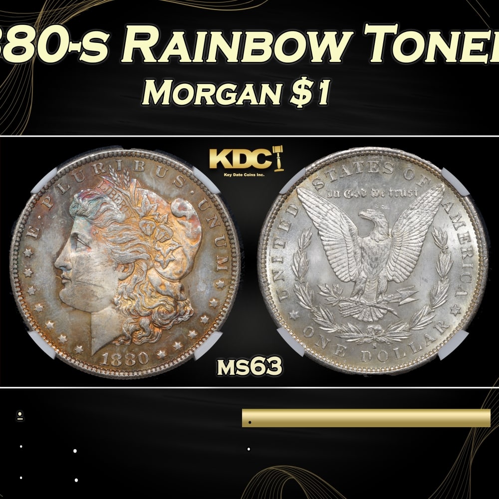 NGC 1880-s Morgan Dollar Rainbow Toned $1 ms63 NGC: NGC 1880-s Rainbow Toned Morgan Dollar $1 ms63 NGC. 0 Historic precious metal trends is causing increased spot pricing by the day. On auctions with set openings, we are doing our best to have items pr
