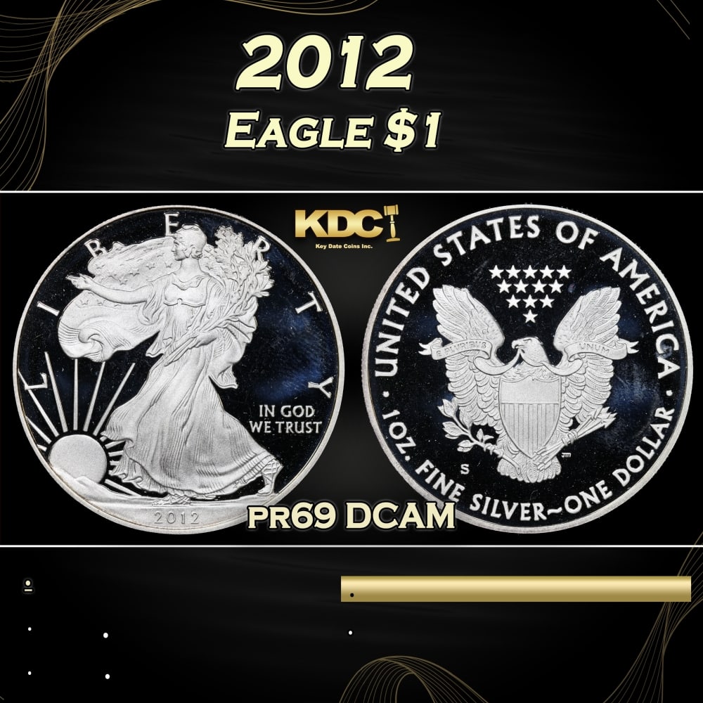 2012 Proof Silver Eagle Dollar $1 Grades pr69 DCAM (1 of 3)