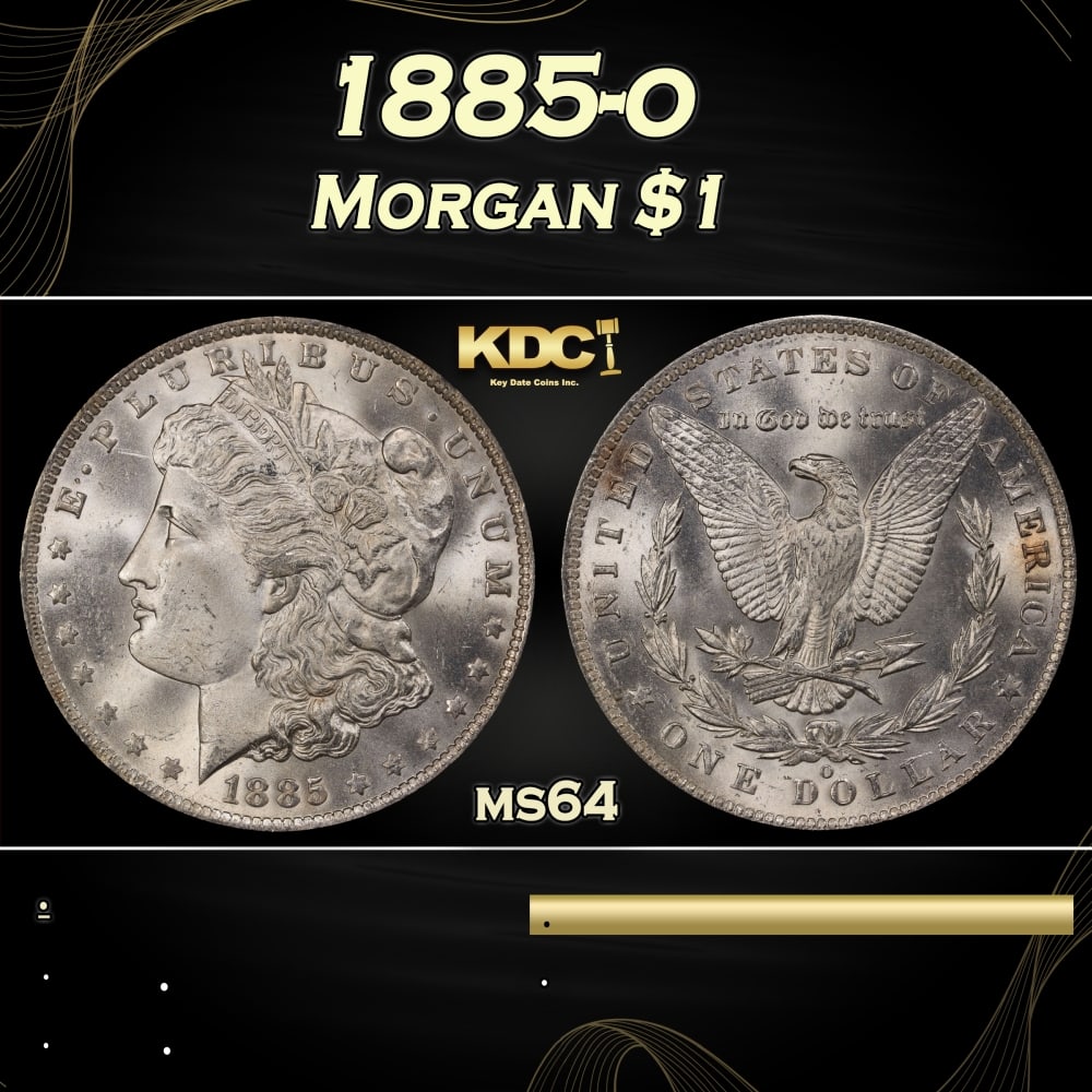 1885-o Morgan Dollar 1 Grades ms64: 1885-o Morgan Dollar 1 Grades ms64. Historic precious metal trends is causing increased spot pricing by the day. On auctions with set openings, we are doing our best to have items priced at their mark