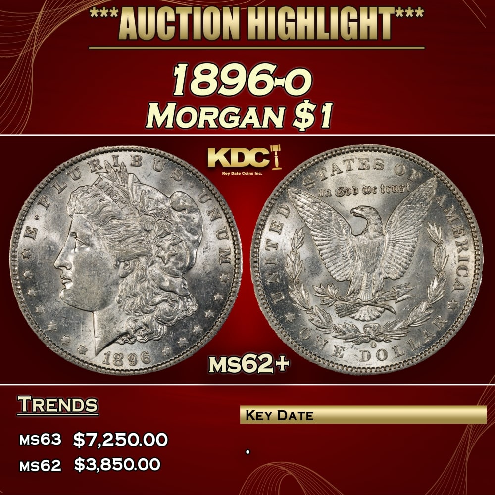 1896-o Morgan Dollar $1 ms62+ USCG (1 of 3)