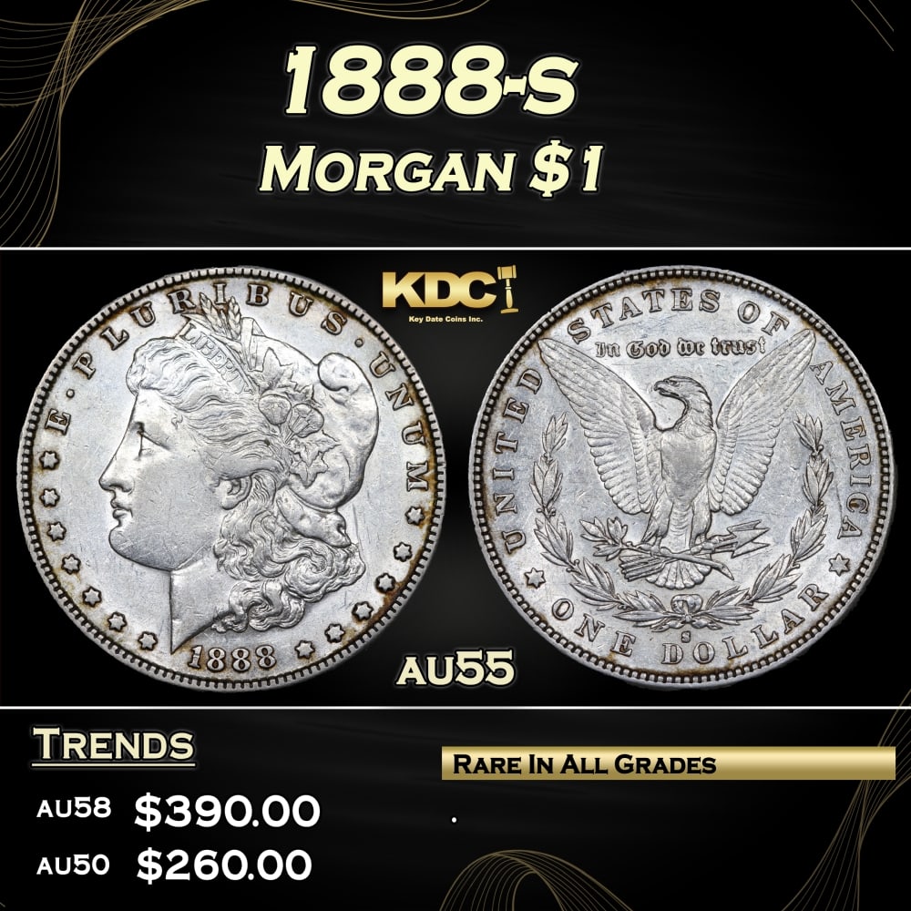 1888-s Morgan Dollar $1 Grades au55 (1 of 3)