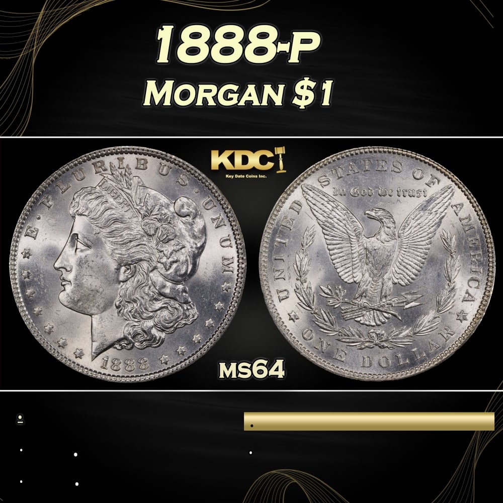 1888-p Morgan Dollar 1 Grades ms64: 1888-p Morgan Dollar 1 Grades ms64. Historic precious metal trends is causing increased spot pricing by the day. On auctions with set openings, we are doing our best to have items priced at their mark