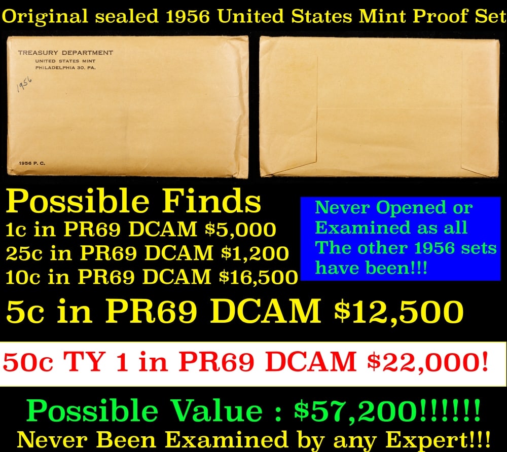 ULTRA RARE Original sealed 1956 United States Mint Proof Set (1 of 3)