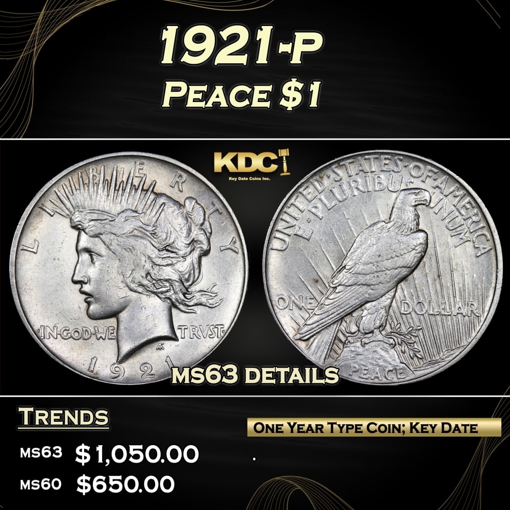 1921-p Peace Dollar $1 ms63 details SEGS: 1921-p Peace Dollar $1 ms63 details SEGS. 0 Historic precious metal trends is causing increased spot pricing by the day. On auctions with set openings, we are doing our best to have items priced at th
