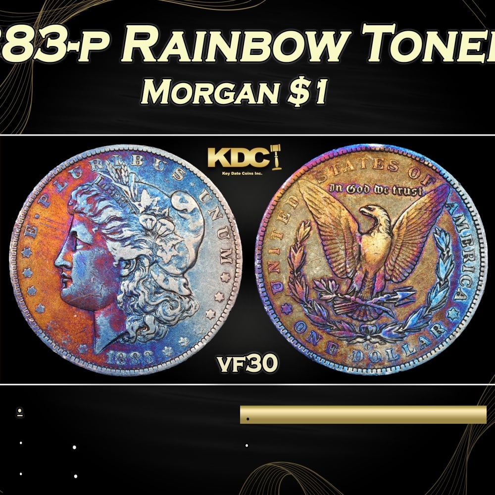 1883-p Morgan Dollar Rainbow Toned $1 Grades vf30: 1883-p Rainbow Toned Morgan Dollar $1 Grades vf30. 0 Historic precious metal trends is causing increased spot pricing by the day. On auctions with set openings, we are doing our best to have items pri