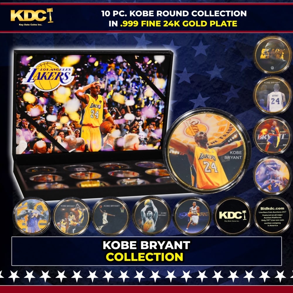 10 Coin Kobe Bryant Remembrance Gold Plated Round Collection (1 of 6)