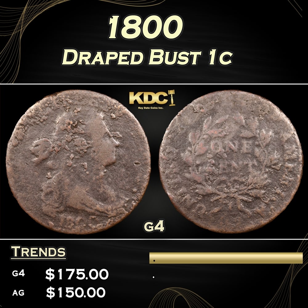 1800 Draped Bust Large Cent 1c g4 SEGS (1 of 3)