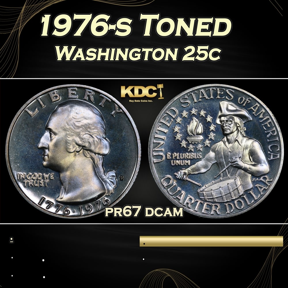 1976-s Proof Washington Quarter Toned 25c Grades pr67 dcam: 1976-s Toned Washington Quarter 25c Grades pr67 dcam. 0 Historic precious metal trends is causing increased spot pricing by the day. On auctions with set openings, we are doing our best to have items