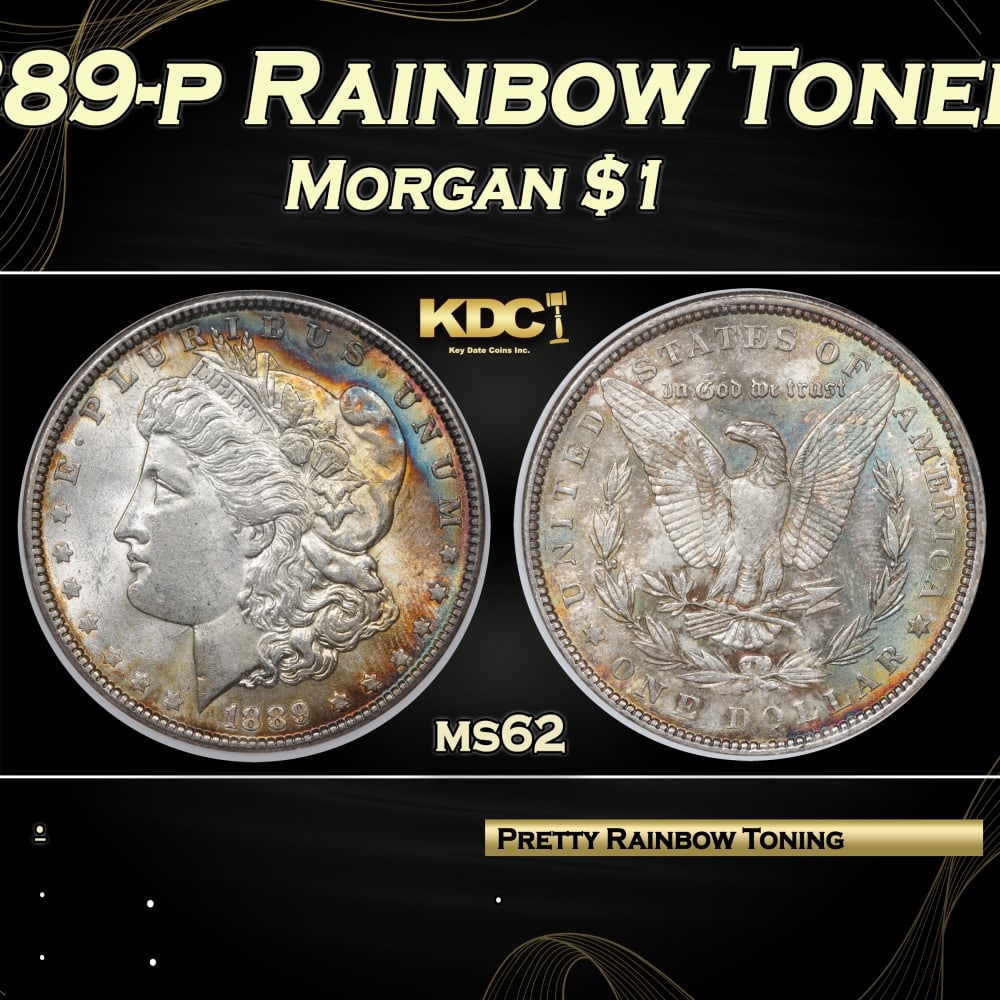 NGC 1889-p Morgan Dollar Rainbow Toned $1 ms62 NGC: NGC 1889-p Rainbow Toned Morgan Dollar $1 ms62 NGC. 0 Historic precious metal trends is causing increased spot pricing by the day. On auctions with set openings, we are doing our best to have items pr