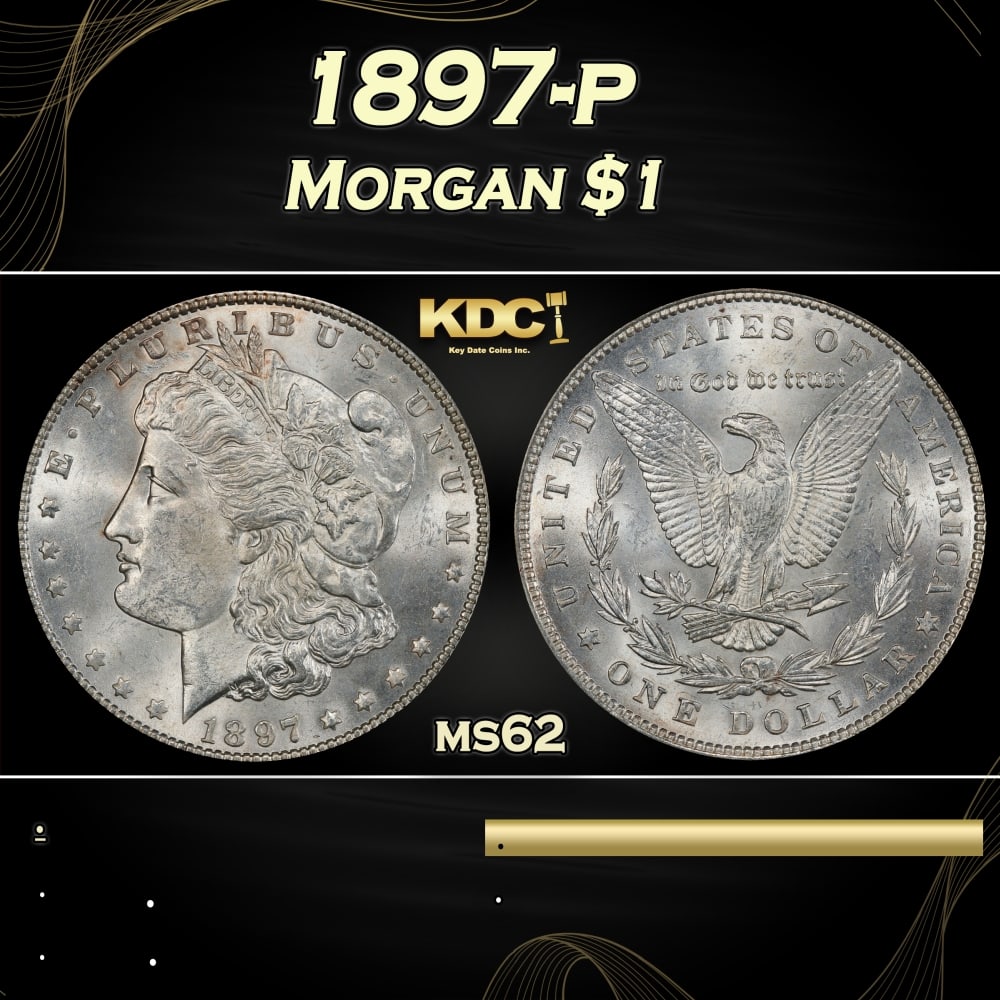 1897-p Morgan Dollar 1 Grades ms62: 1897-p Morgan Dollar 1 Grades ms62. Historic precious metal trends is causing increased spot pricing by the day. On auctions with set openings, we are doing our best to have items priced at their mark