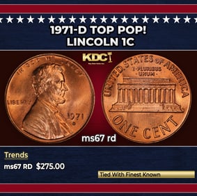 1971-d Lincoln Cent TOP POP! 1c ms67 rd SEGS