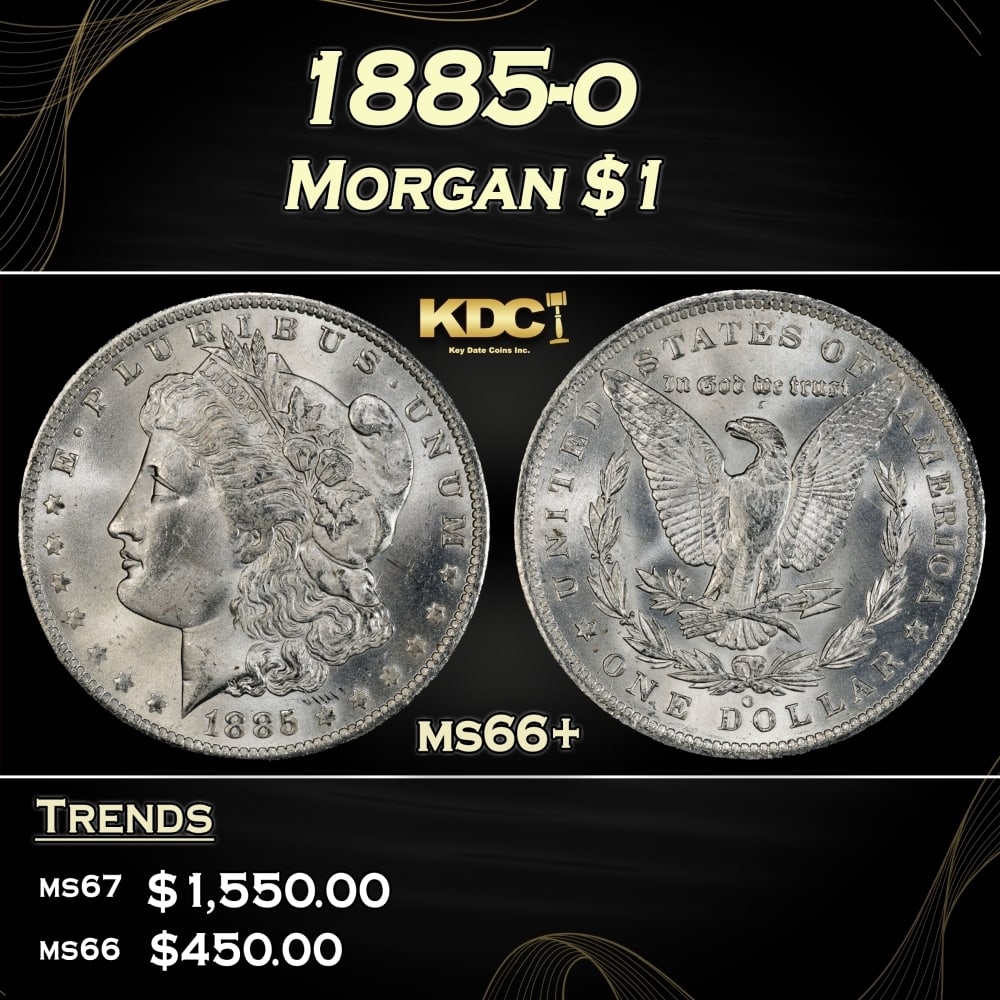 1885-o Morgan Dollar $1 Grades ms66+ (1 of 3)