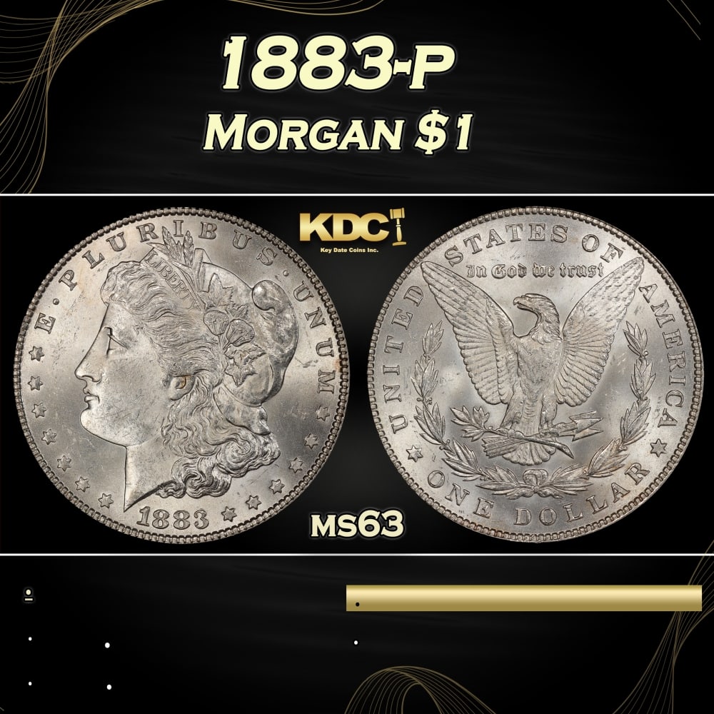 1883-p Morgan Dollar $1 Grades ms63: 1883-p Morgan Dollar $1 Grades ms63. 0 Historic precious metal trends is causing increased spot pricing by the day. On auctions with set openings, we are doing our best to have items priced at their m