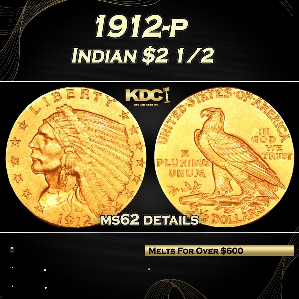 1912-p Gold Indian Quarter Eagle $2 1/2 ms62 details SEGS: 1912-p Gold Indian Quarter Eagle $2 1/2 ms62 details SEGS. 0