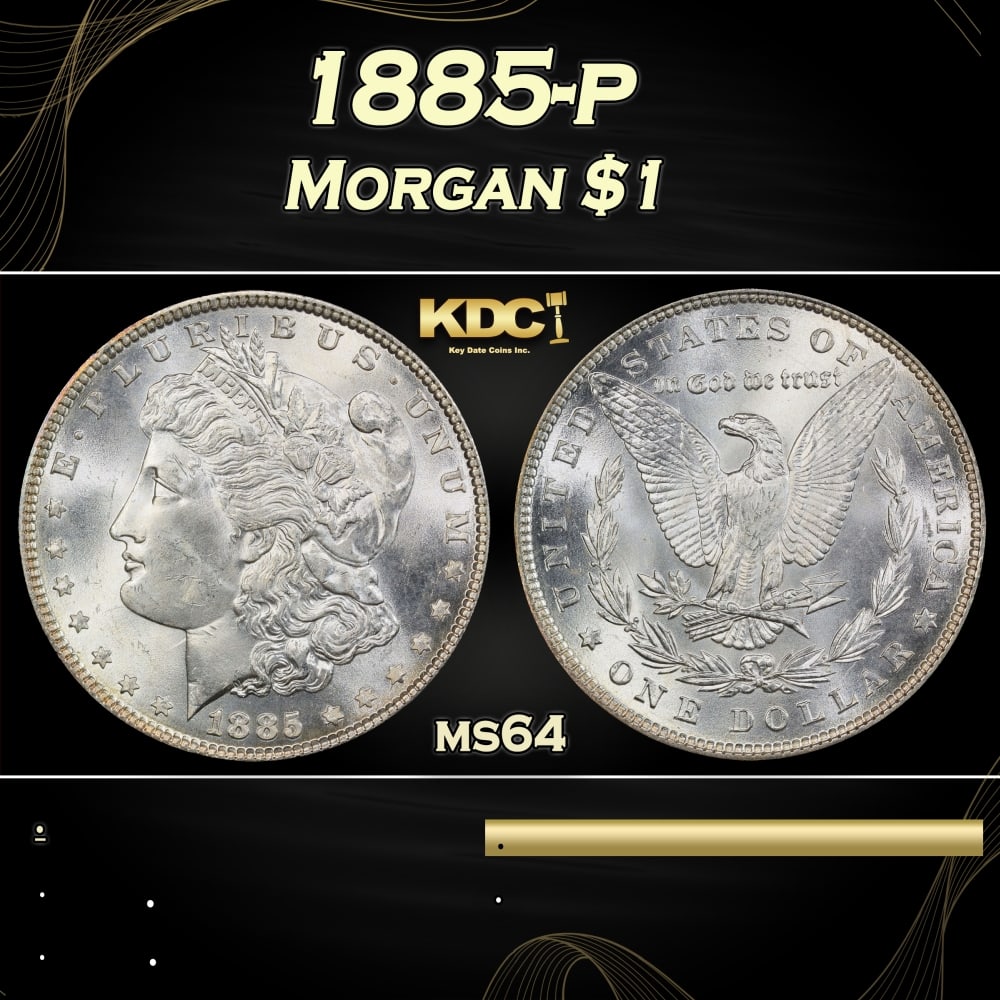 1885-p Morgan Dollar $1 Grades ms64: 1885-p Morgan Dollar $1 Grades ms64. 0 Historic precious metal trends is causing increased spot pricing by the day. On auctions with set openings, we are doing our best to have items priced at their m