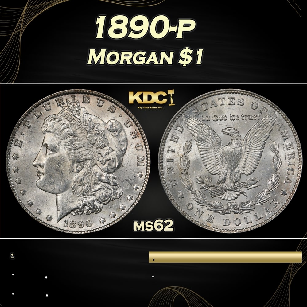 1890-p Morgan Dollar $1 Grades ms62: 1890-p Morgan Dollar $1 Grades ms62. 0 Historic precious metal trends is causing increased spot pricing by the day. On auctions with set openings, we are doing our best to have items priced at their m