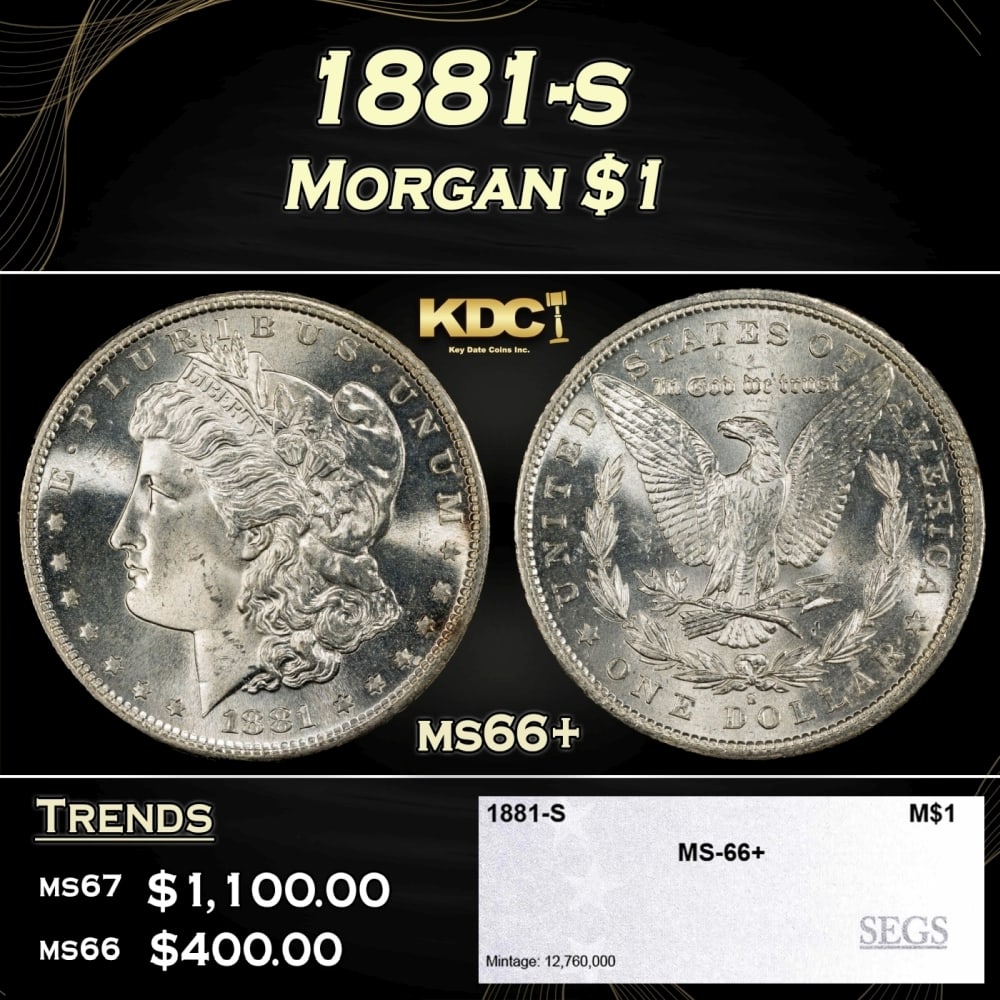 1881-s Morgan Dollar $1 ms66+ SEGS (1 of 4)