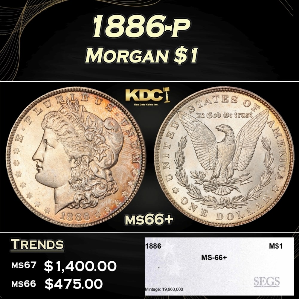 1886-p Morgan Dollar $1 ms66+ SEGS (1 of 4)