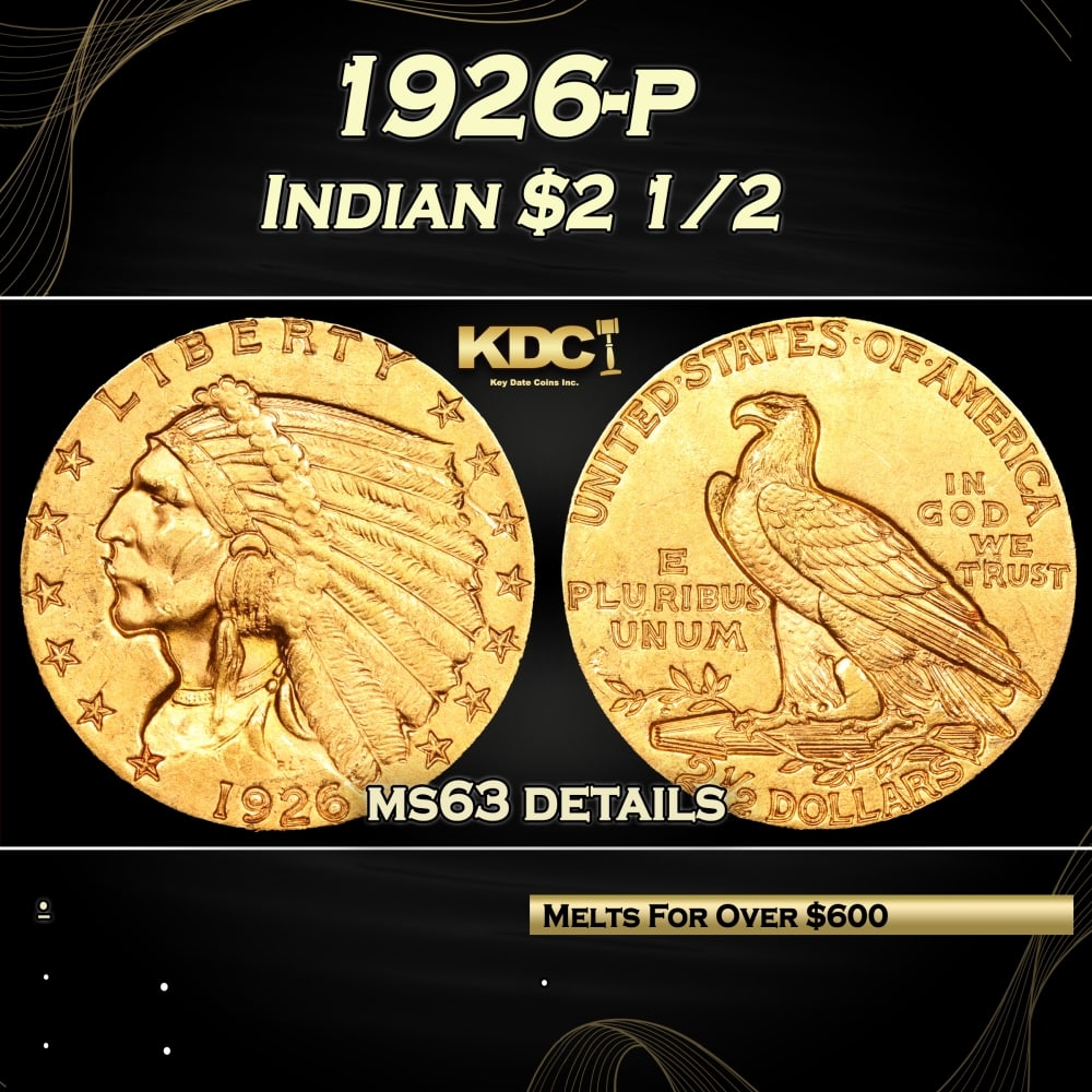 1926-p Gold Indian Quarter Eagle $2 1/2 ms63 details SEGS: 1926-p Gold Indian Quarter Eagle $2 1/2 ms63 details SEGS. 0