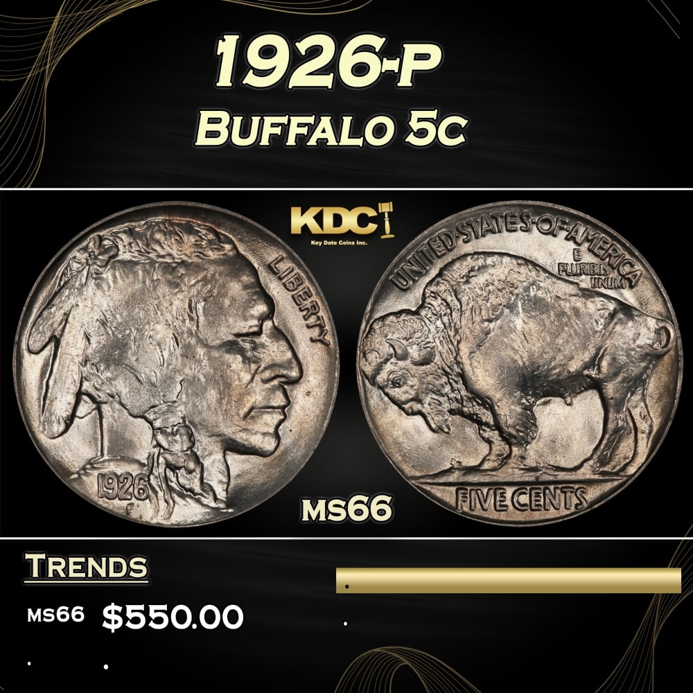 1926-p Buffalo Nickel 5c Grades ms66 (1 of 3)