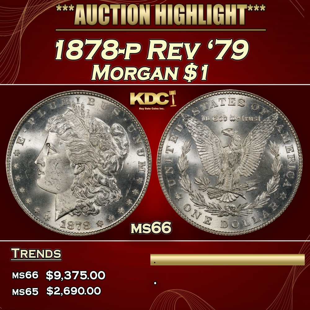 1878-p Rev '79 Morgan Dollar $1 ms66 SEGS: 1878-p Rev '79 Morgan Dollar $1 ms66 SEGS. 0 Historic precious metal trends is causing increased spot pricing by the day. On auctions with set openings, we are doing our best to have items priced at t