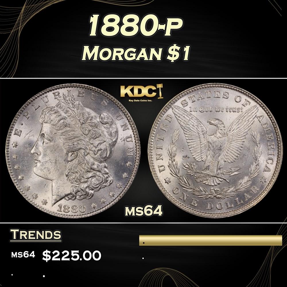 1880-p Morgan Dollar $1 Grades ms64 (1 of 3)