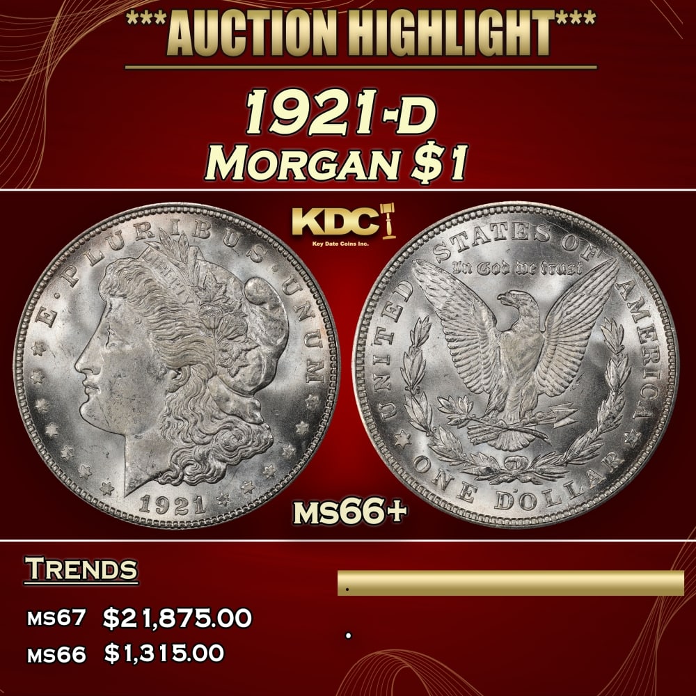 1921-d Morgan Dollar $1 ms66+ SEGS (1 of 3)