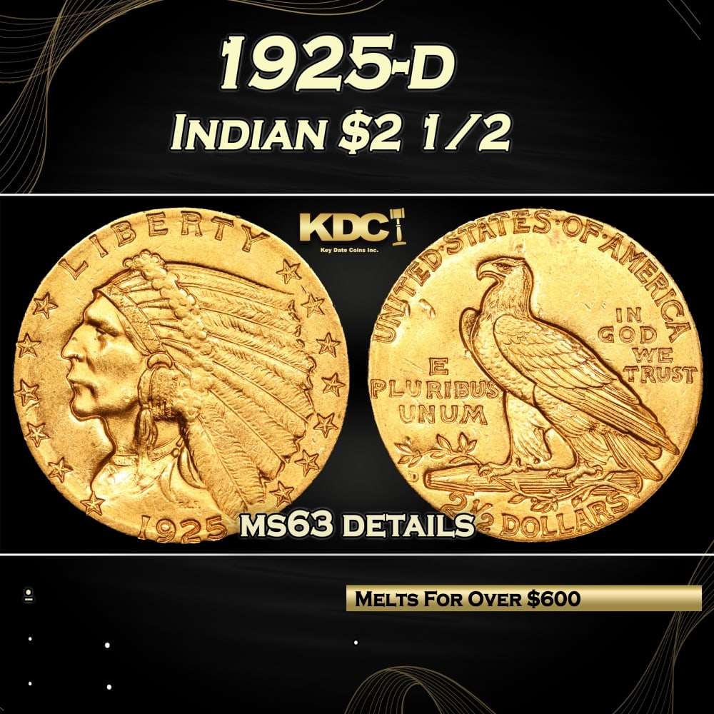1925-d Gold Indian Quarter Eagle $2 1/2 ms63 details SEGS: 1925-d Gold Indian Quarter Eagle $2 1/2 ms63 details SEGS. 0