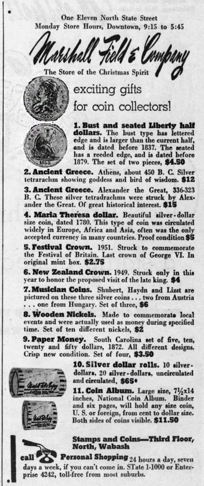 Rare Peace UNC MARSHALL FIELDS 10 $1 Roll RED Level - 5