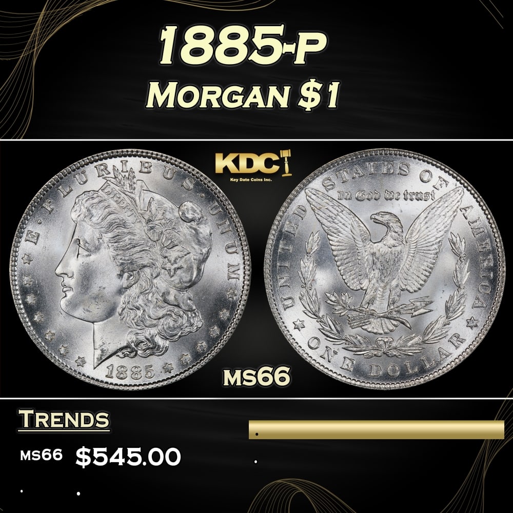 1885-p Morgan Dollar $1 Grades ms66: 1885-p Morgan Dollar $1 Grades ms66. 0 Historic precious metal trends is causing increased spot pricing by the day. On auctions with set openings, we are doing our best to have items priced