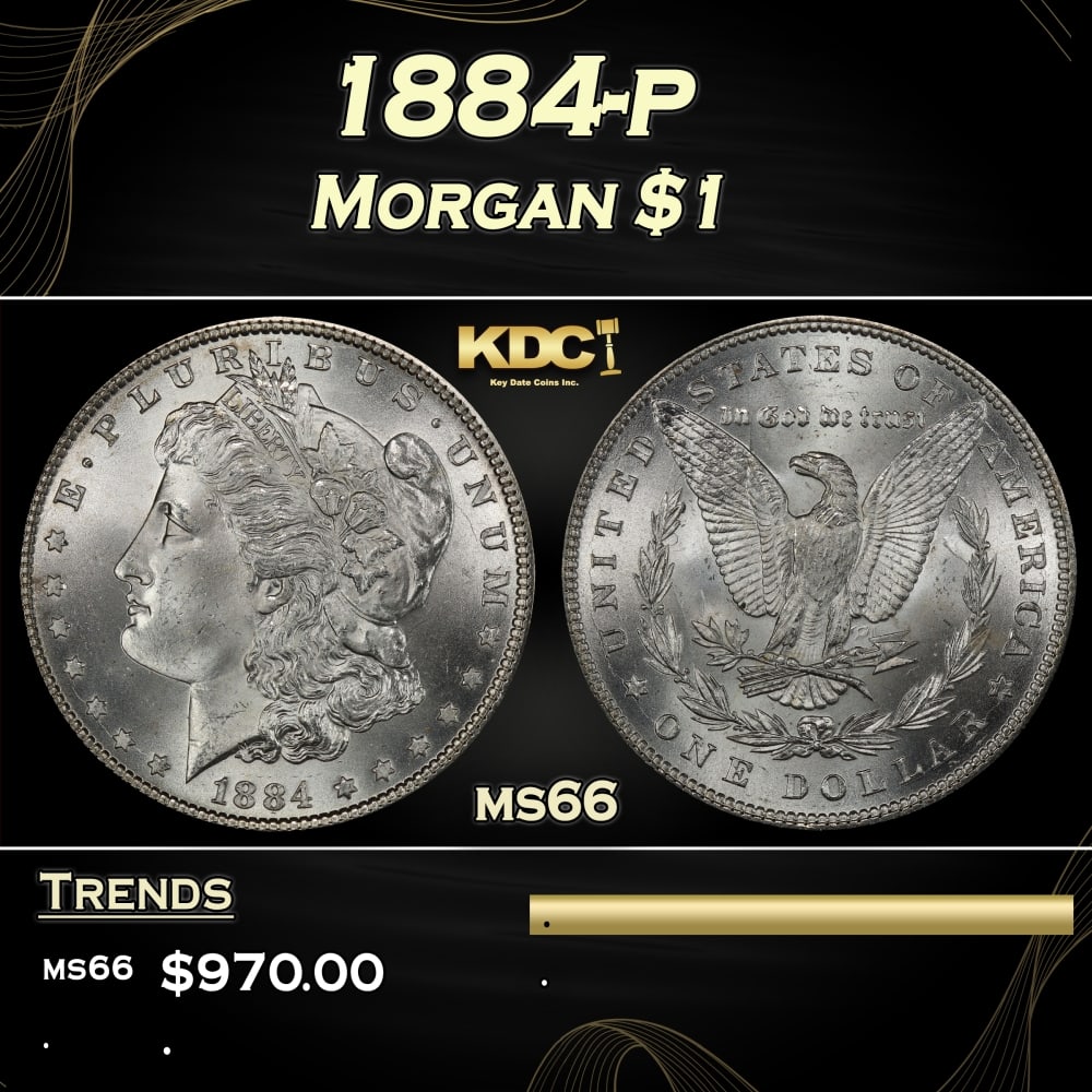1884-p Morgan Dollar $1 Grades ms66: 1884-p Morgan Dollar $1 Grades ms66. 0 Historic precious metal trends is causing increased spot pricing by the day. On auctions with set openings, we are doing our best to have items priced at their m