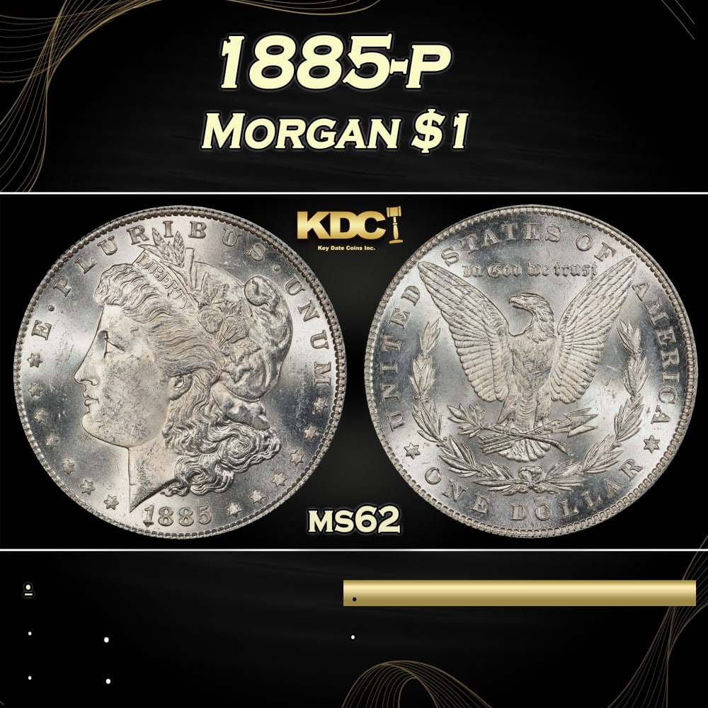 1885-p Morgan Dollar $1 Grades ms62: 1885-p Morgan Dollar $1 Grades ms62. 0 Historic precious metal trends is causing increased spot pricing by the day. On auctions with set openings, we are doing our best to have items priced at their m
