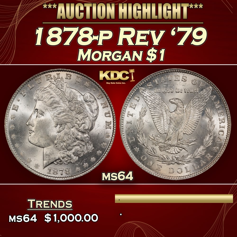 1878-p Rev '79 Morgan Dollar $1 Grades ms64 (1 of 3)