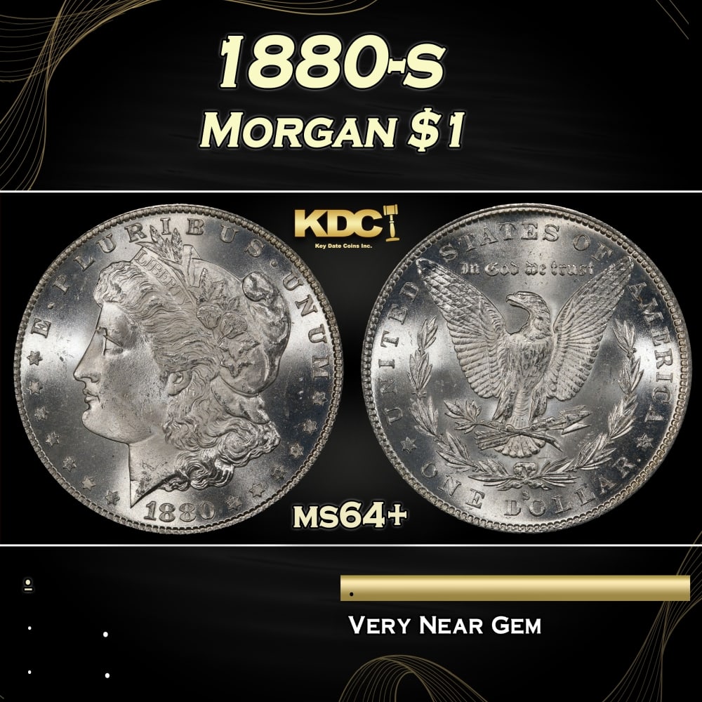 1880-s Morgan Dollar $1 Grades ms64+: 1880-s Morgan Dollar $1 Grades ms64+. 0 Historic precious metal trends is causing increased spot pricing by the day. On auctions with set openings, we are doing our best to have items priced at their