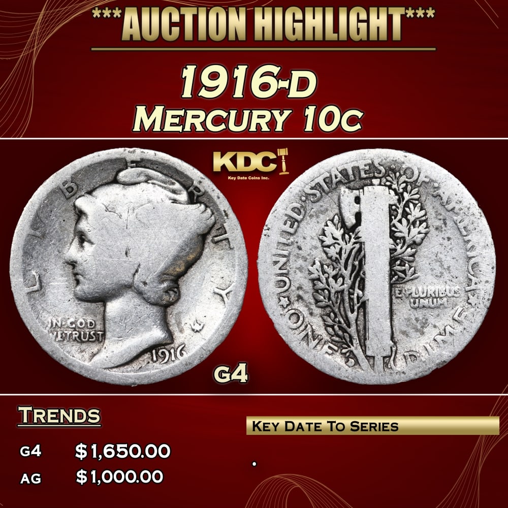 1916-d Mercury Dime 10c g4 SEGS (1 of 3)