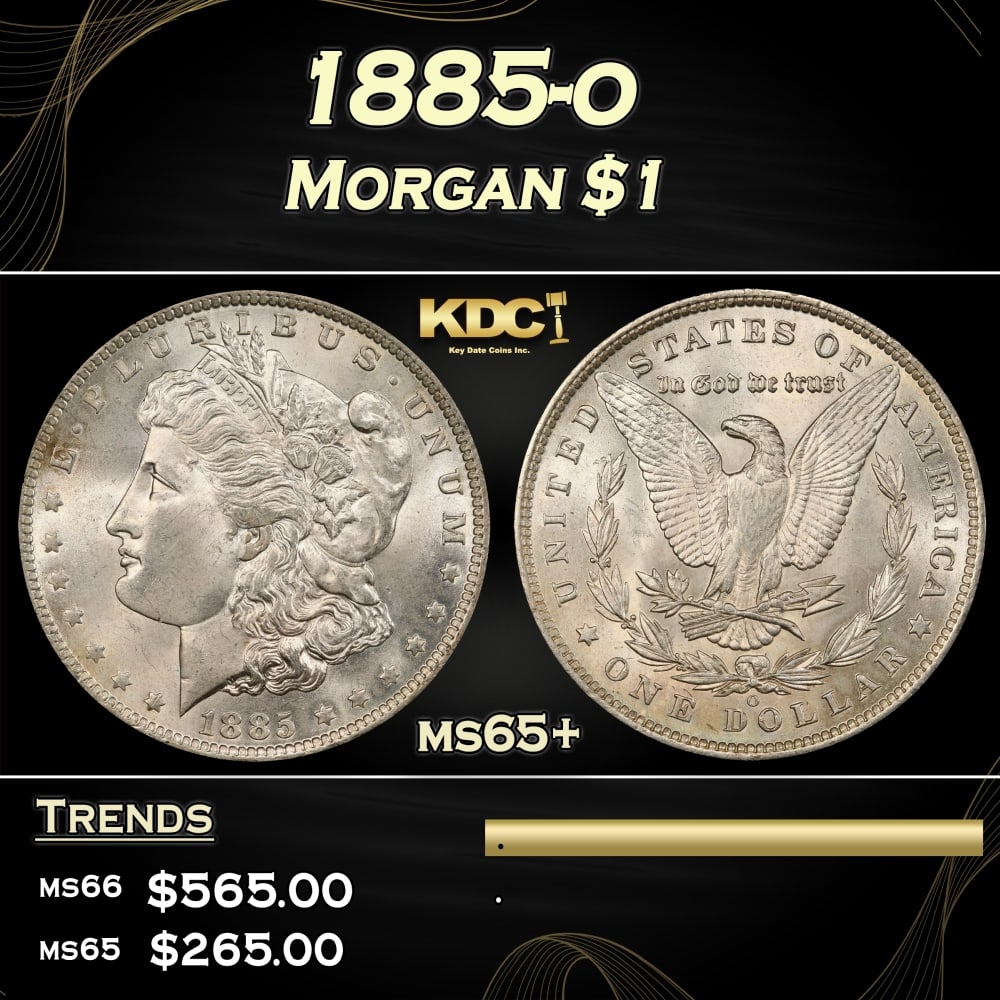 1885-o Morgan Dollar $1 Grades ms65+ (1 of 3)