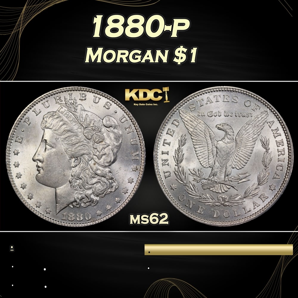 1880-p Morgan Dollar $1 Grades ms62: 1880-p Morgan Dollar $1 Grades ms62. 0 Historic precious metal trends is causing increased spot pricing by the day. On auctions with set openings, we are doing our best to have items priced at their m