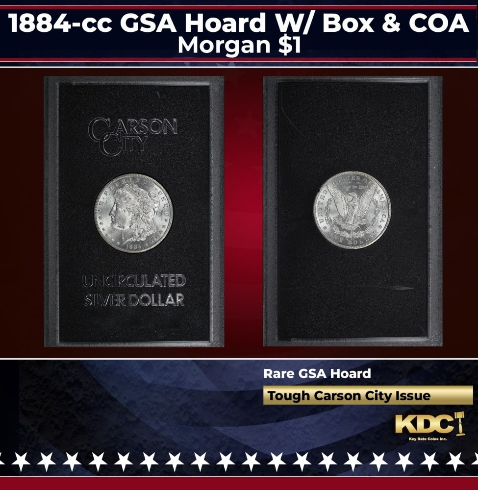 1884-cc Morgan Dollar GSA Hoard W/ Box & COA $1 Grades n/a (1 of 3)