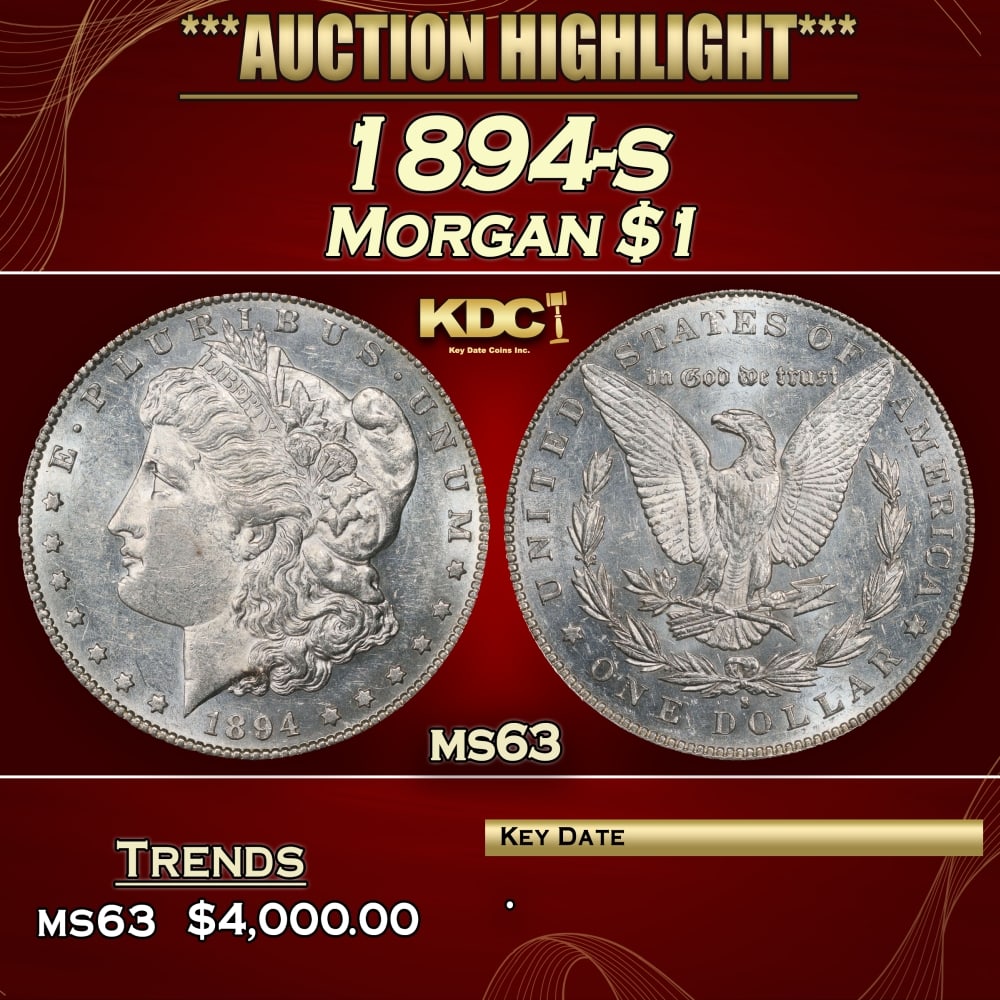 1894-s Morgan Dollar $1 ms63 USCG (1 of 3)