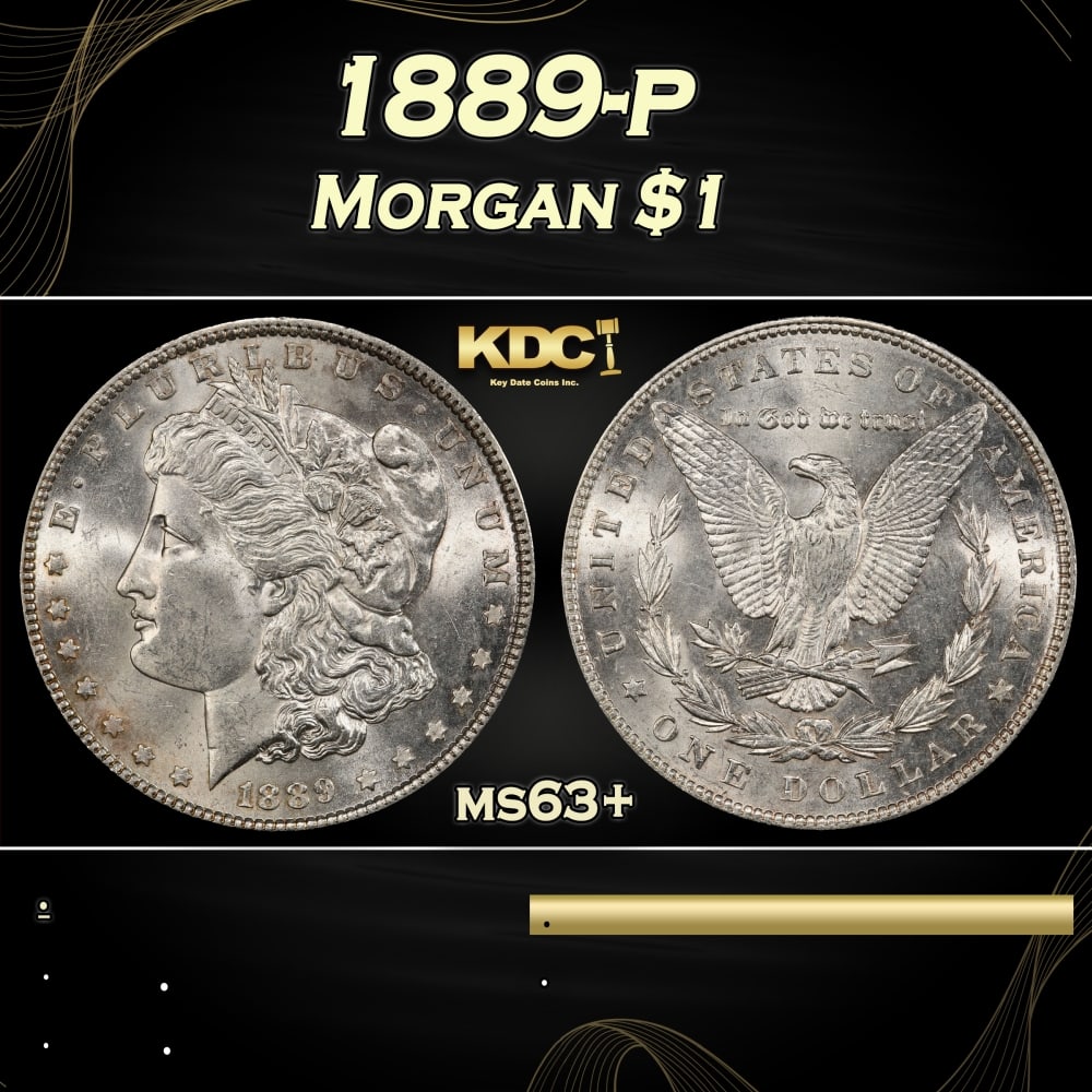 1889-p Morgan Dollar $1 Grades ms63+: 1889-p Morgan Dollar $1 Grades ms63+. 0 Historic precious metal trends is causing increased spot pricing by the day. On auctions with set openings, we are doing our best to have items priced at their