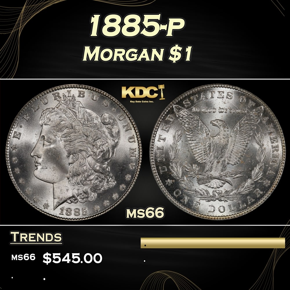 1885-p Morgan Dollar $1 Grades ms66 (1 of 3)