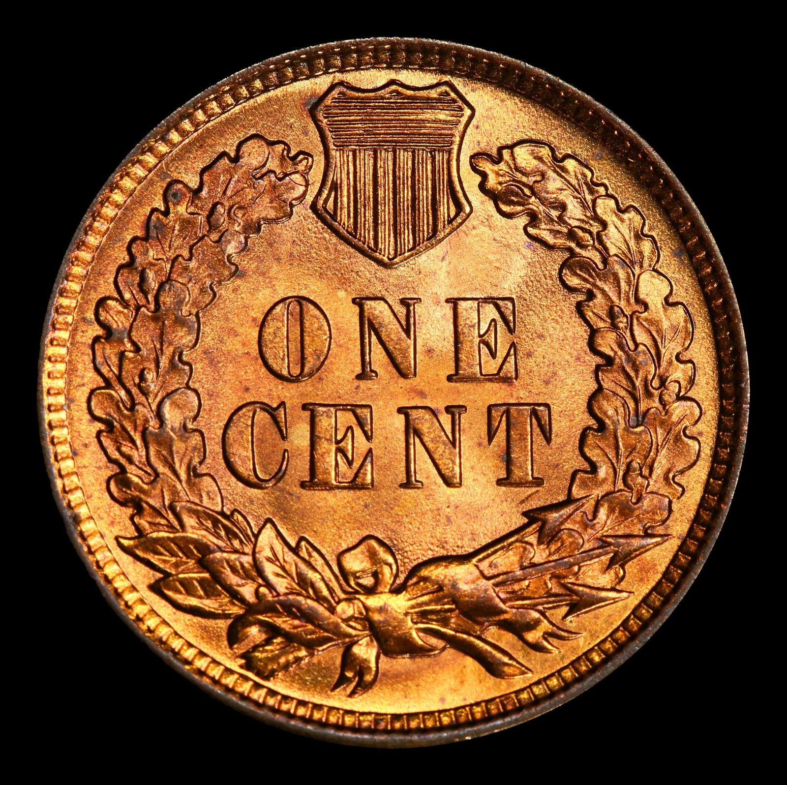 1908 Indian Cent . 1c Grades ms65 rd - 3