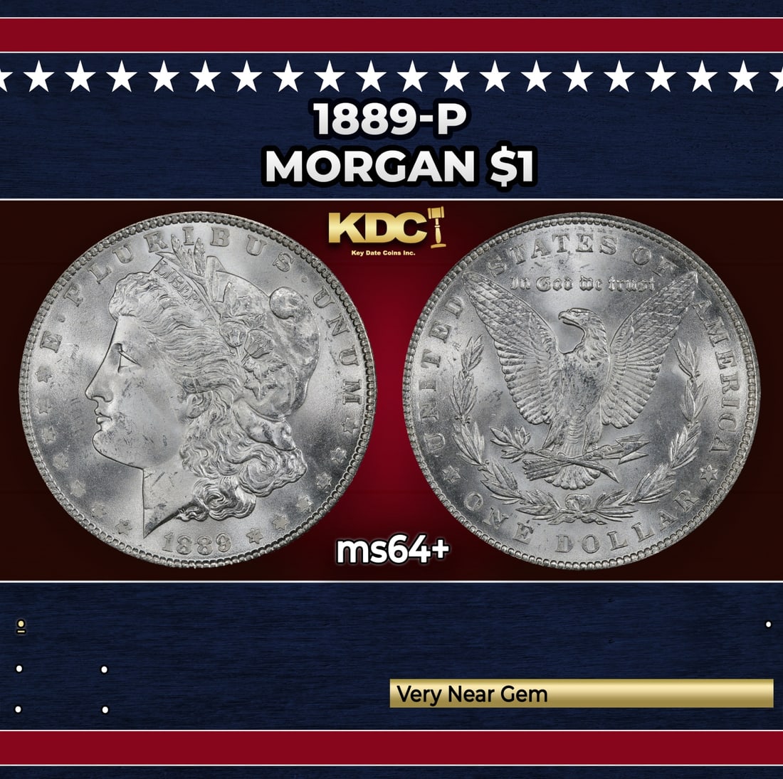1889-p Morgan Dollar $1 Grades ms64+: 1889-p Morgan Dollar $1 Grades ms64+. Historic precious metal trends is causing increased spot pricing by the day. On auctions with set openings, we are doing our best to have items priced at their ma