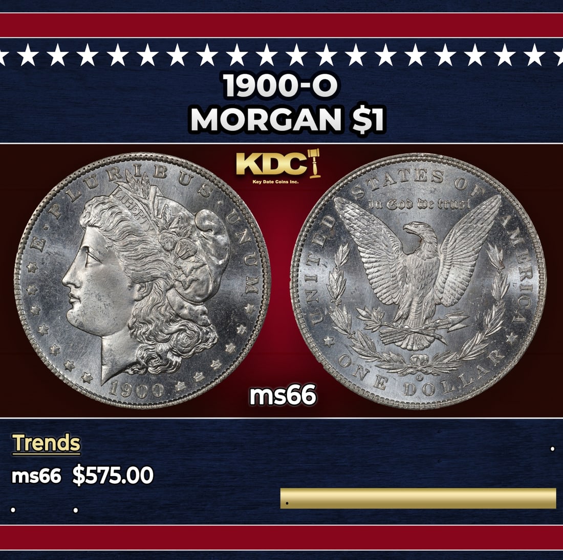 1900-o Morgan Dollar $1 Grades ms66 (1 of 3)