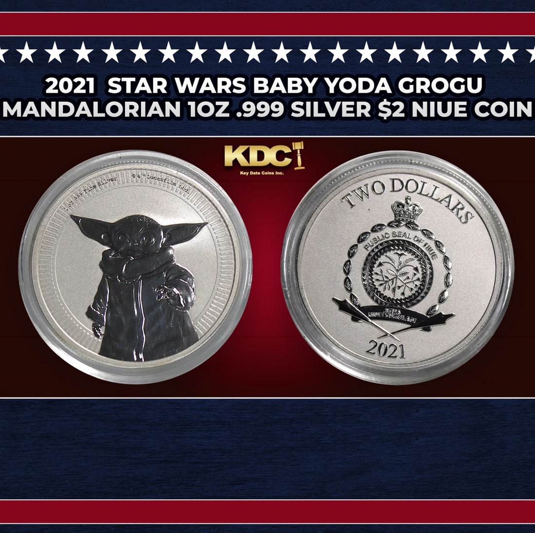 2021 Star Wars Baby Yoda Grogu The Mandalorian 1oz .999 Silver $2 Niue Commerative Coin Grades: 2021 Star Wars Baby Yoda Grogu The Mandalorian 1oz .999 Silver $2 Niue Commerative Coin Grades Ungraded. Historic precious metal trends is causing increased spot pricing by the day. On auctions with s