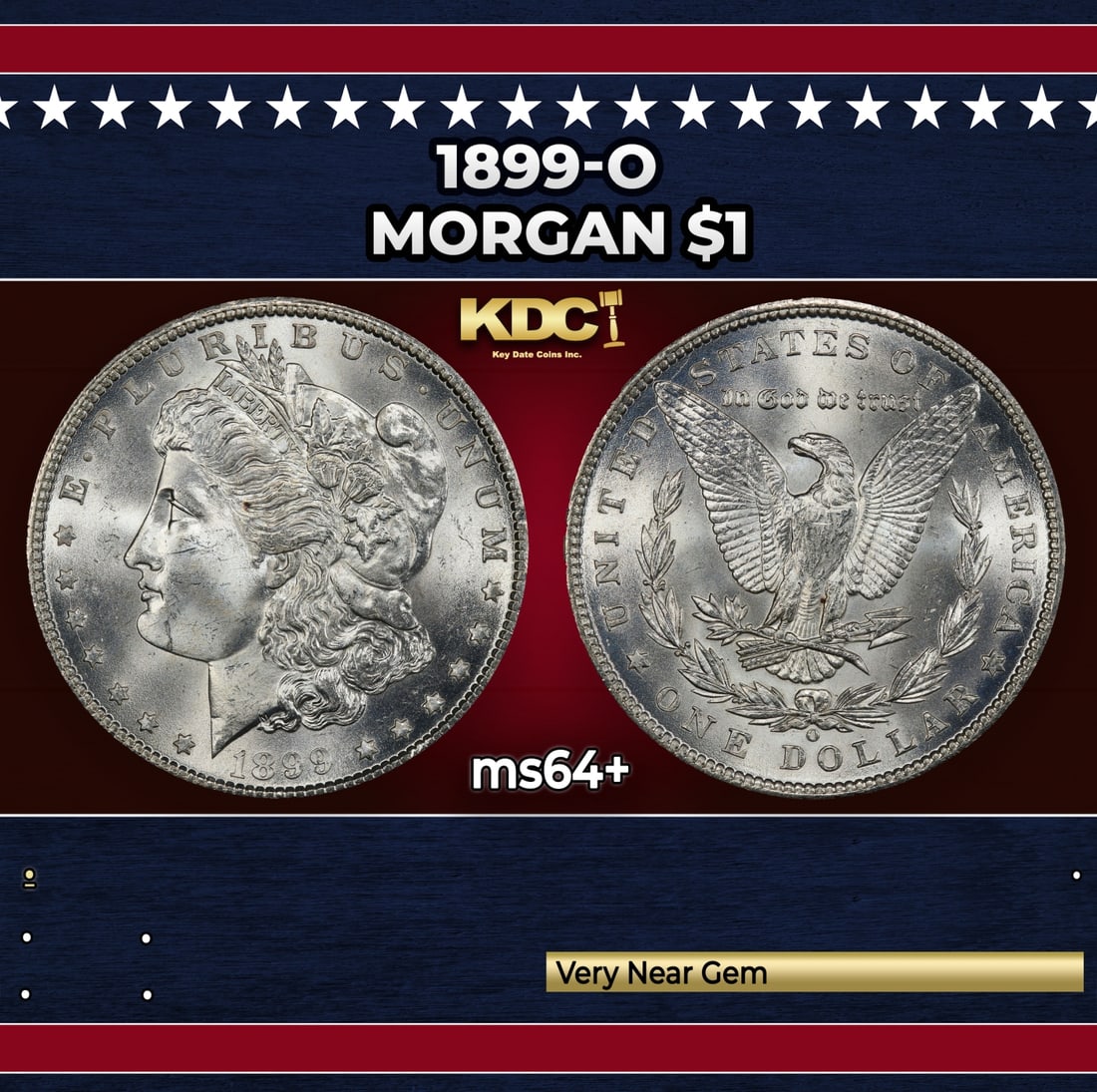 1899-o Morgan Dollar $1 Grades ms64+: 1899-o Morgan Dollar $1 Grades ms64+. Historic precious metal trends is causing increased spot pricing by the day. On auctions with set openings, we are doing our best to have items priced at their ma