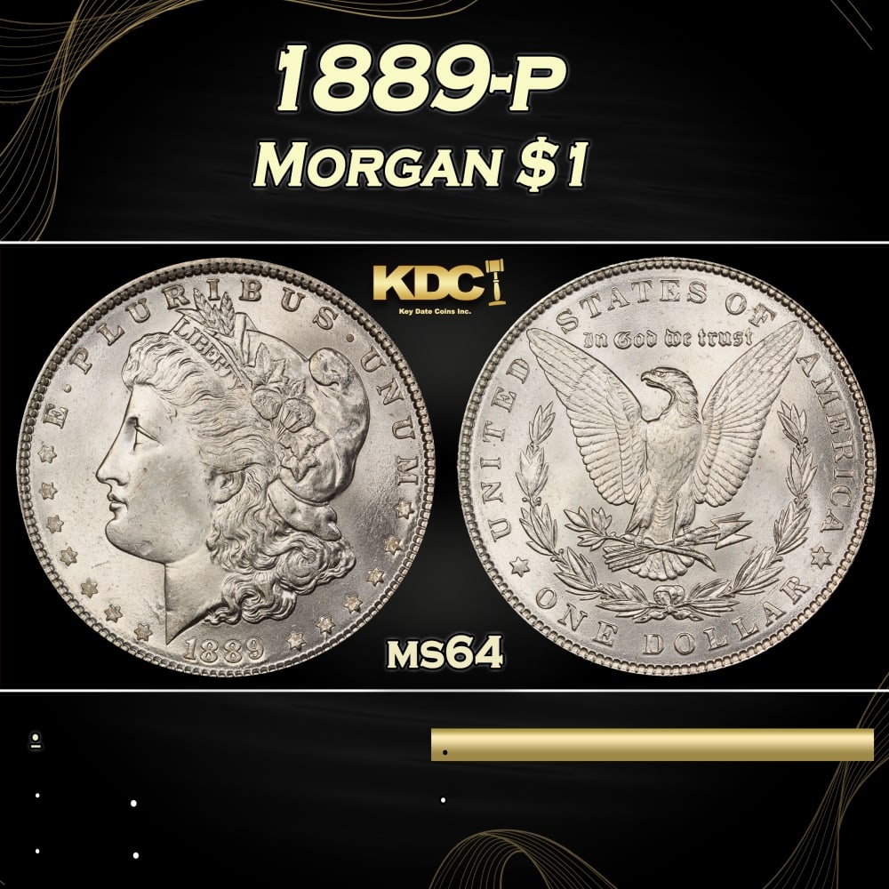 1889-p Morgan Dollar $1 Grades ms64 (1 of 3)