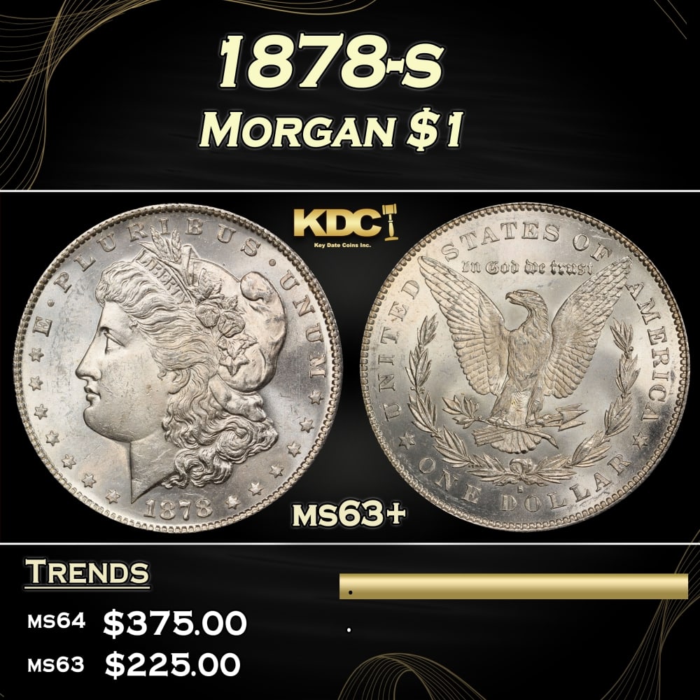 1878-s Morgan Dollar $1 Grades ms63+ (1 of 3)