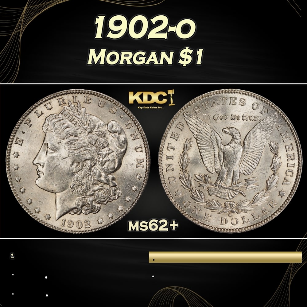 1902-o Morgan Dollar $1 Grades ms62+ (1 of 3)
