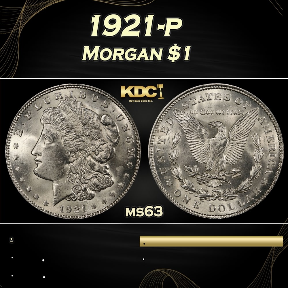1921-p Morgan Dollar $1 Grades ms63 (1 of 3)
